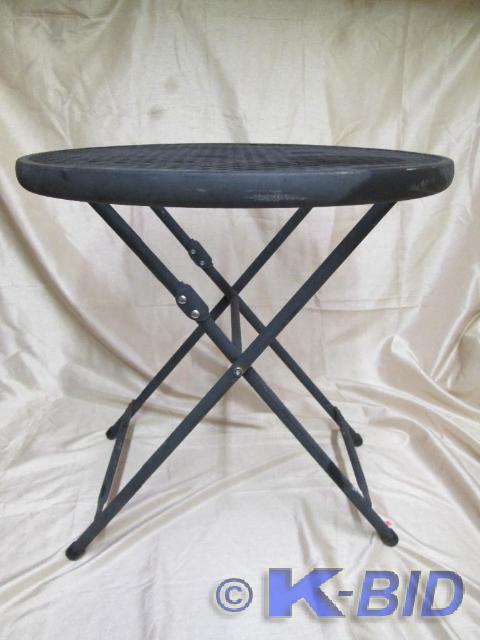 lot 223 image: 20 round black wrought iron patio t...