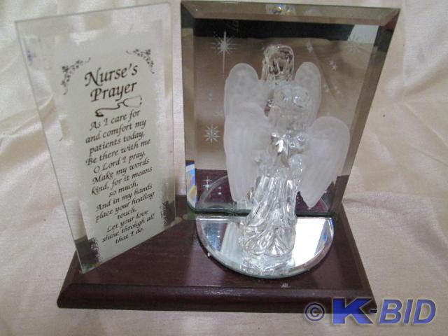 lot 243 image: Nurses prayer mirrored plaque with ...