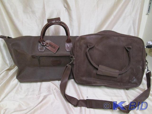 lot 249 image: Nice set of brown leather bags -an ...