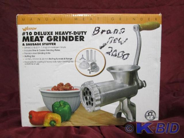 lot 69 image: #10 Delux heavy duty meat grinder a...