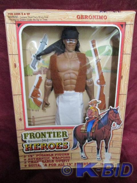 lot 75 image: Geronimo 19 Frontier Heroes posable...