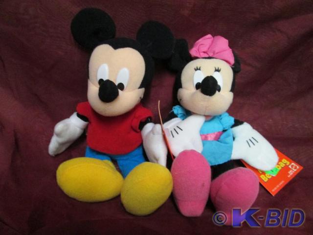 lot 87 image: Mickey and Minnie Mouse beanbag toy...