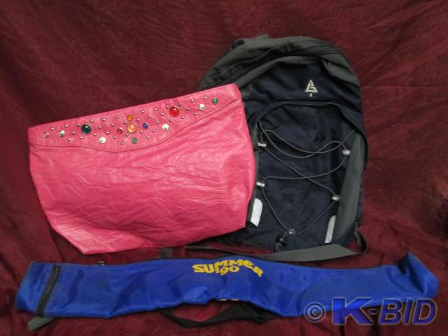 lot 122 image: Lot of bags. Handbag, backpack, and...