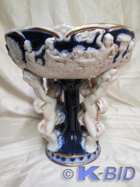 lot 128 image: Very nice decorative bowl with ange...