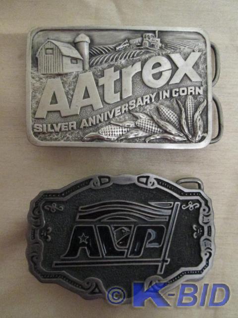 lot 27 image: Lot of 2 silver belt buckles.