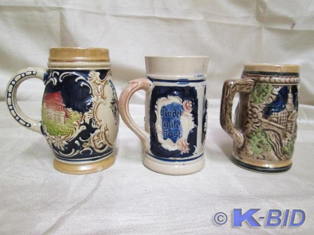 lot 30 image: Lot of 3 miniature German steins. E...