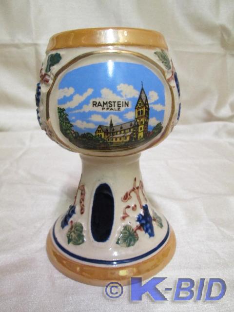 lot 35 image: German wine goblet with 18k gold ac...