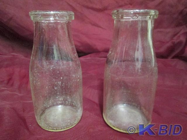 lot 54 image: pint glass milk bottles in mint con...