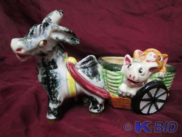 lot 59 image: Vintage donkey and cart in perfect ...