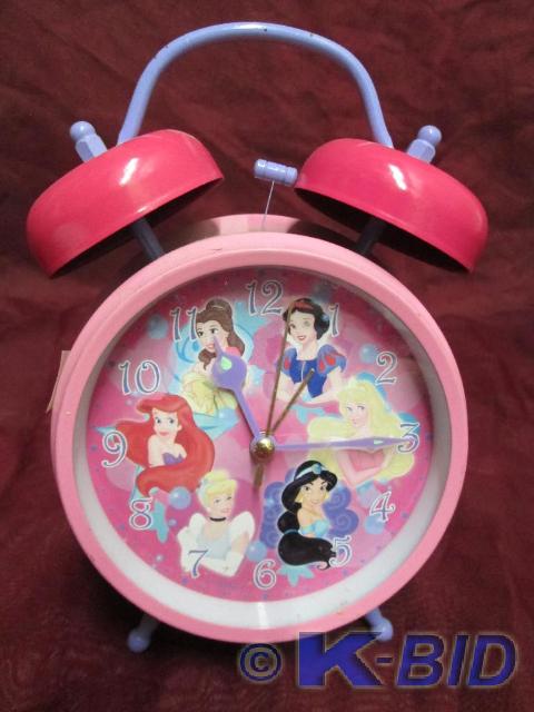 lot 8 image: Disney Princess twin bell alarm clo...