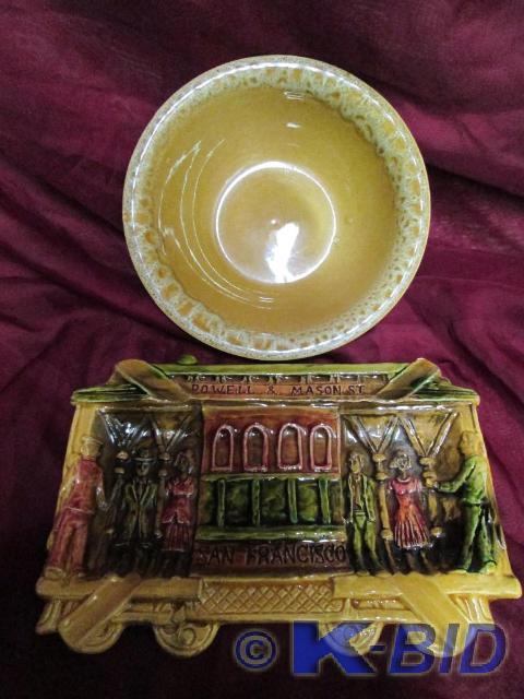 lot 91 image: Lot of pottery. Salad bowl, butters...