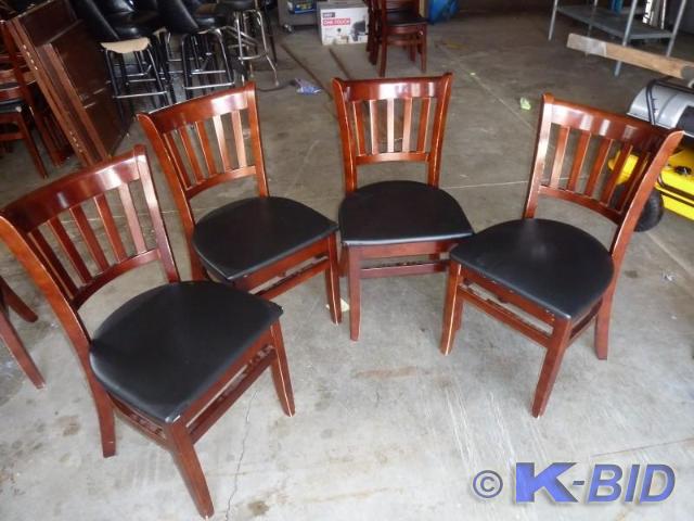 lot 15 image: Cherry finish chairs  Set of 4 cha...