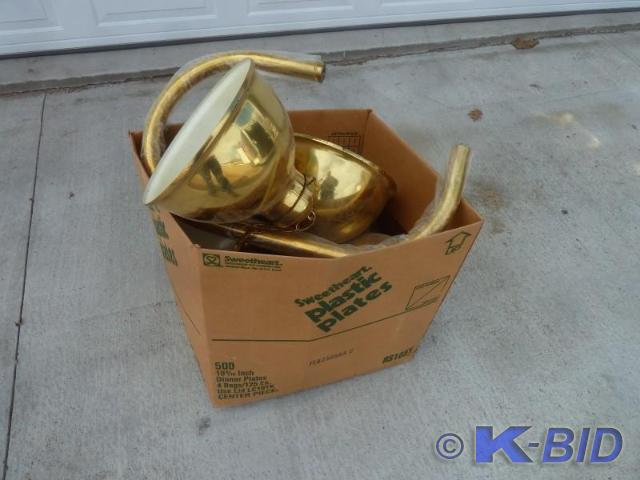 lot 33 image: Gold Lighting  4 hanging lights on...