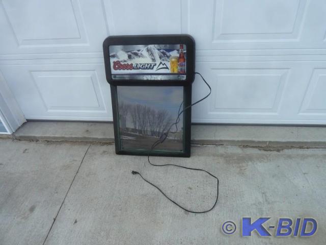 lot 44 image: Coors Light Menu board  Florescent...