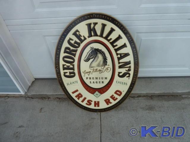 lot 53 image: Goerge Killians Tin sign  Oval si...