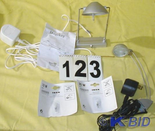 lot 123 image: Pair of IKEA Mini Desk Lamps  Both ...