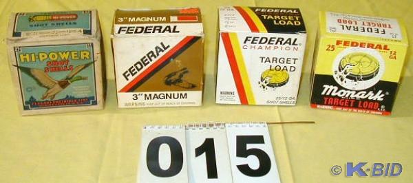 lot 15 image: Four Vintage Shotgun Shell Boxes  A...
