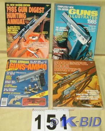 lot 151 image: Four mid-1980s Gun Digest, Guns Ill...
