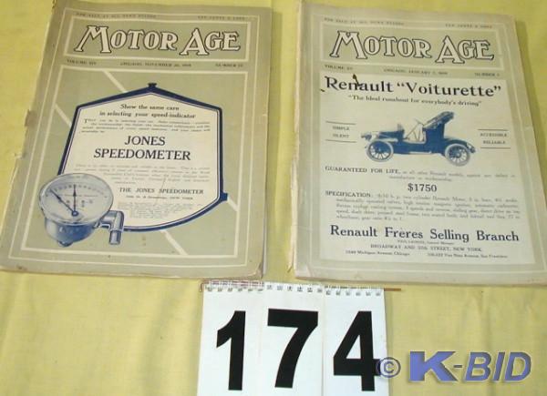 lot 174 image: Pair of Vintage Motor Age Magazines...