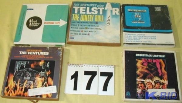 lot 177 image: Five Vintage 7 Reel-To-Reel Tapes  ...
