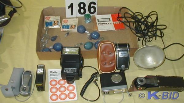 lot 186 image: Lot of Vintage Camera Flash Attachm...
