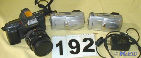 lot 192 image: Three Cameras, One Yashica SLR and ...