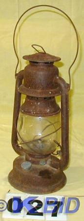 lot 27 image: Vintage Kerosene Barn Lantern  Embo...