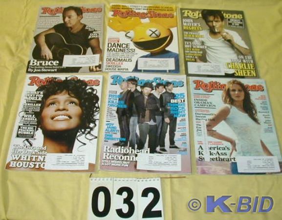 lot 32 image: Six Issues of Rolling Stone Magazin...