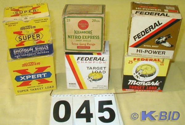 lot 45 image: Six Vintage Shotgun Shell Boxes  Al...