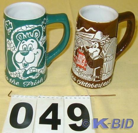 lot 49 image: Pair of Vintage Ceramic Hamms Mugs ...