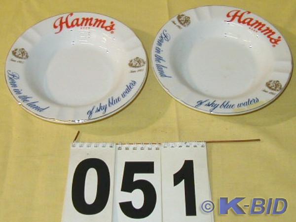 lot 51 image: Pair of  Ceramic Hamms Ashtray...