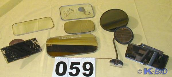lot 59 image: Eight Vintage Automobile Rear-View ...