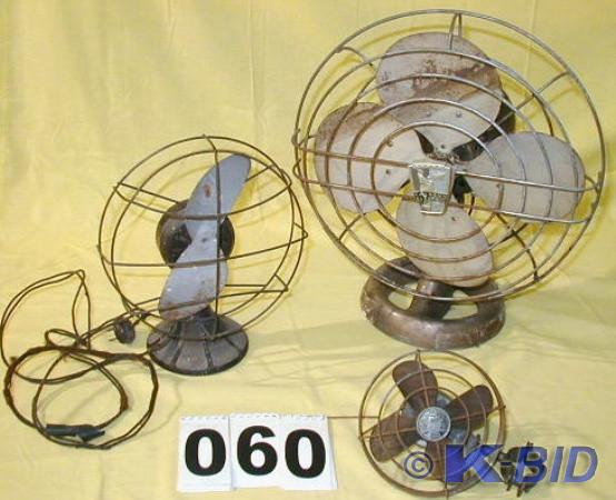 lot 60 image: Three Vintage Electric Fans  The sm...