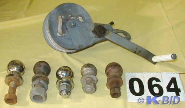 lot 64 image: Boat Winch and 5 Trailer Hitch Ball...