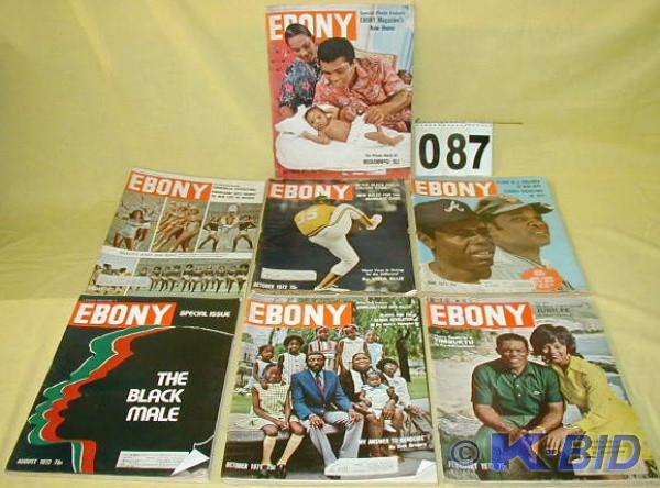 lot 87 image: Seven EBONY Magazines, 1971-72   Ju...