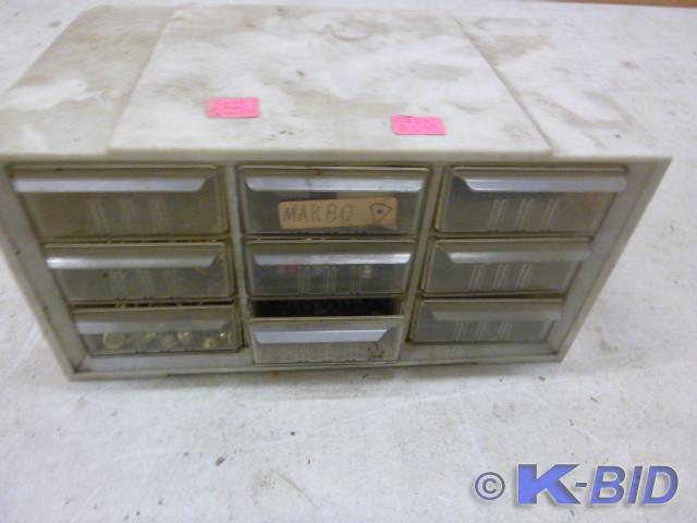 lot 110 image: Storage Bin   9 Drawers  Miscellane...