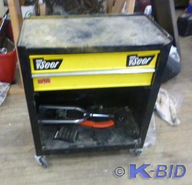 lot 121 image: Rolling 2 Drawer Tool Box with Some...