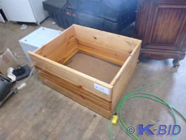 lot 123 image: Pine Wood Box   15 H X 31 W X 24...