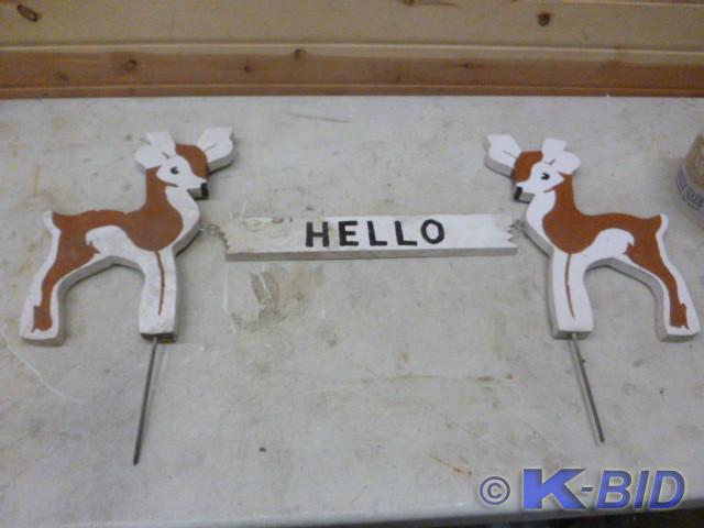 lot 184 image: Hello - Come Again Yard Sign
