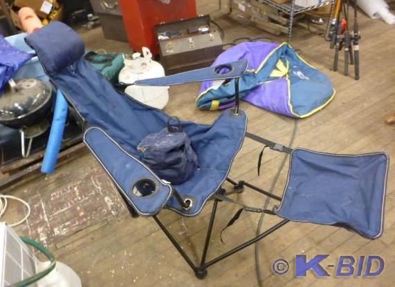 lot 27 image: Folding Chair with Foot Rest and Ca...