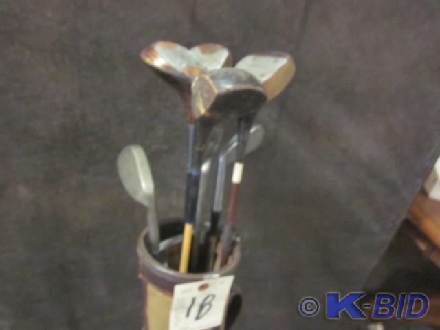 Set of vintage clubs and bag, inclu...