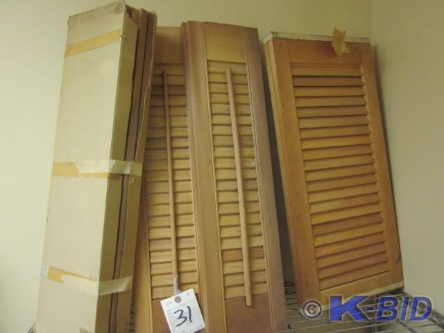 (5) pair of vintage wooden Luvered&...