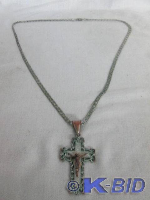 Goldtone Mens Crucifix Pendant  A ...