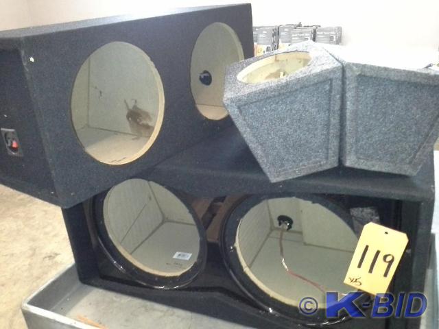 lot 119 image: (5) piece Carb brand Speaker enclos...