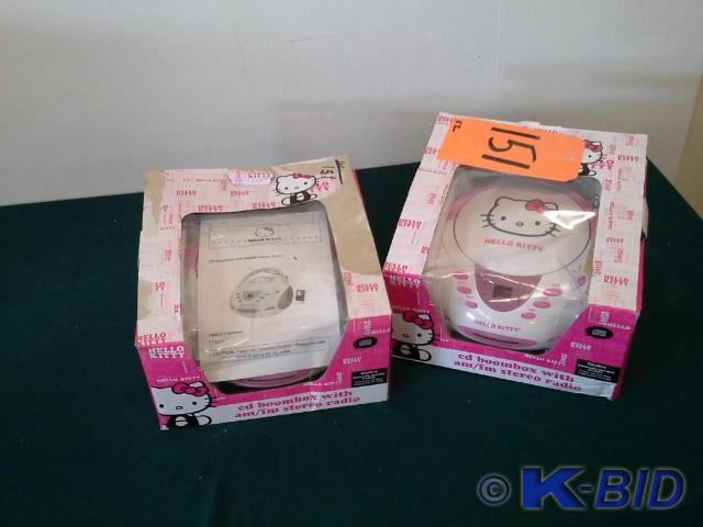 lot 151 image: (2) piece lot Hello Kitty CD Boombo...