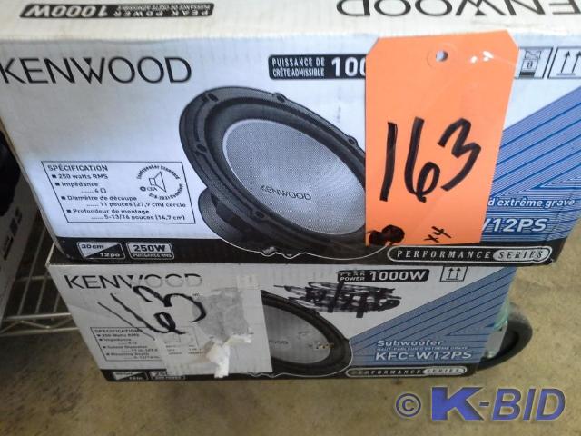 lot 163 image: (4) piece lot Kenwood 12 subwoofer...