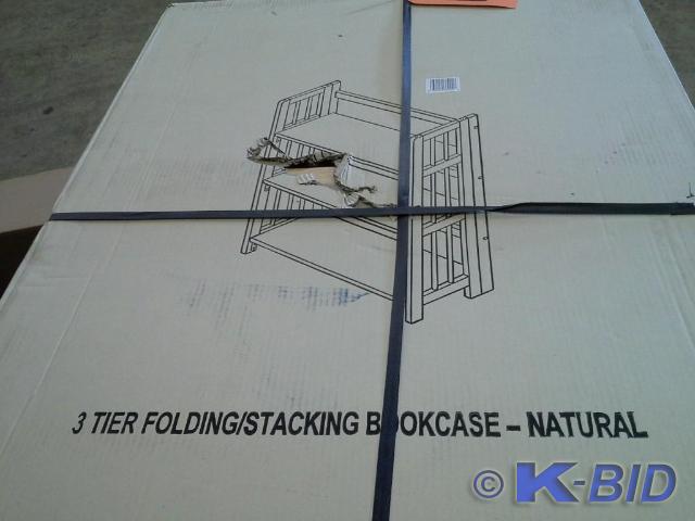 lot 167 image: 3 Tier FoldingStacking Bookcase -N...