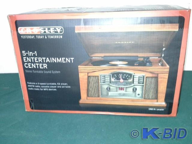 lot 195 image: Crosley 5-in-1 Entertainment Center...