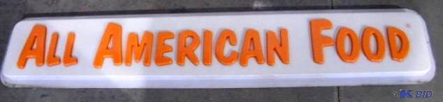 lot 25 image: All American Food Sign    Plastic  ...