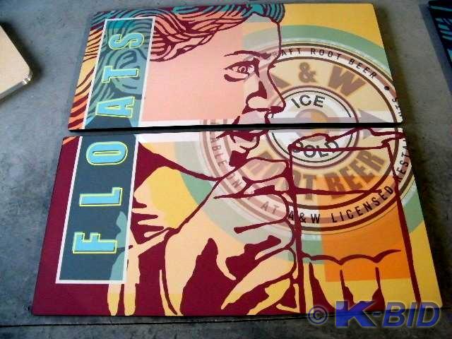 lot 27 image: A & W Indoor Sign    Two Pieces...